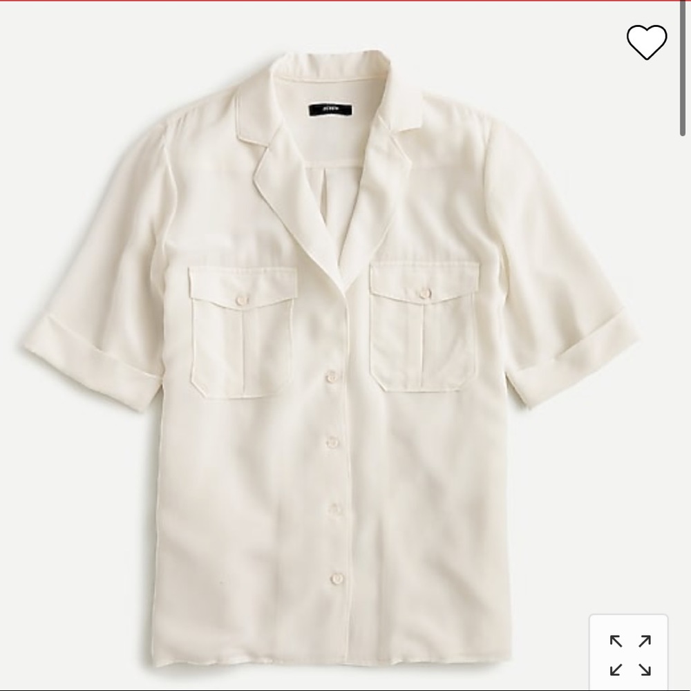 J. Crew Silk Camp Shirt | Size M | White